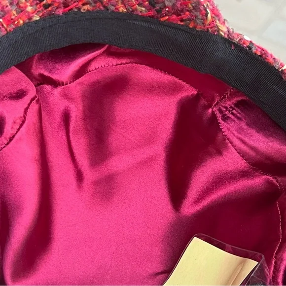 TRINA TURK Pink tweed newsboy hat - Picture 6 of 7